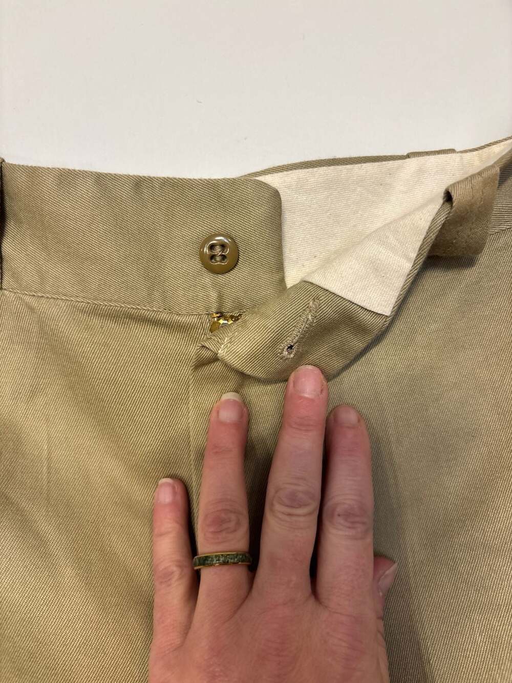 K: Original WWII Korean War US Army Chino Cotton Pants 34 not 32 - Picture 2 of 10
